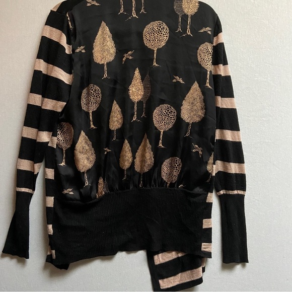 Clements Ribeiro Portobello Wool Blend Cardigan Floral Print Knit Open Wrap S/M - Picture 2 of 7